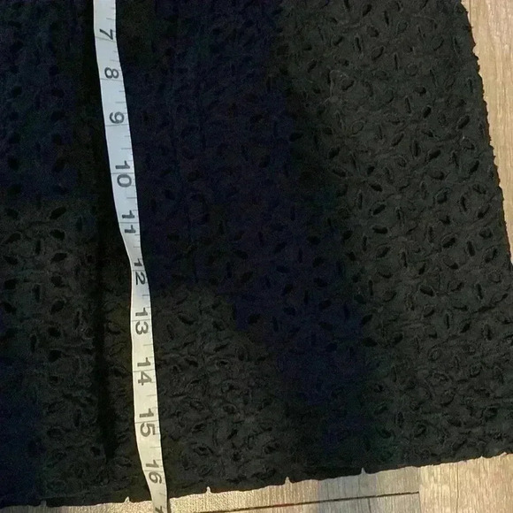 See by Chloe Size US 6 Black Eyelet Skirt A Line Pockets Short Cotton Pleated - Picture 7 of 8